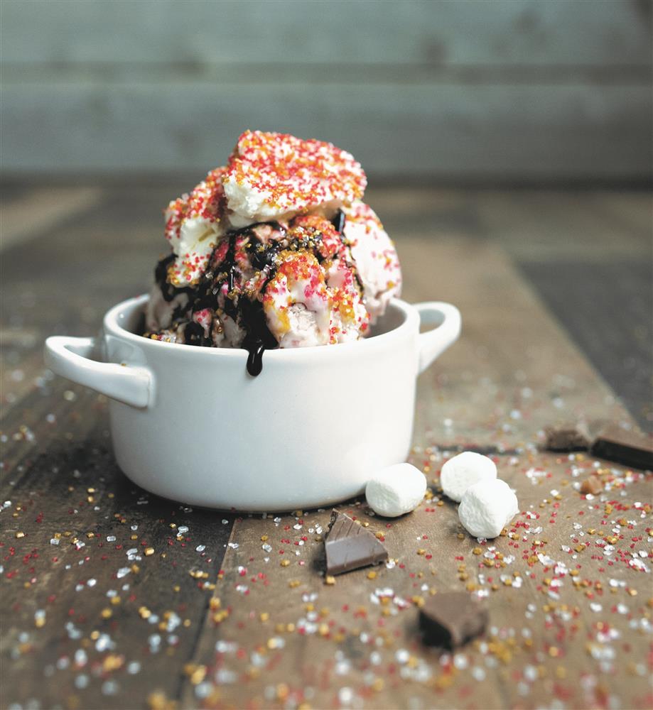 Ice cream sundae with sprinkles